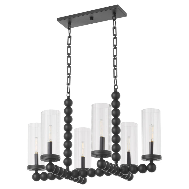 Quorum 665-6-59 Six Light Chandelier, Matte Black