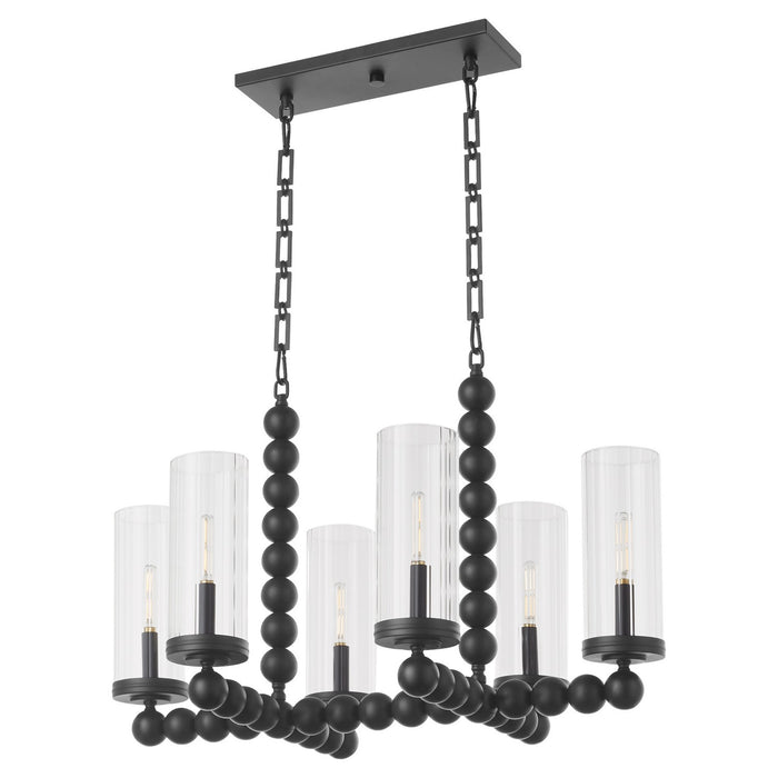 Quorum 665-6-59 Six Light Chandelier, Matte Black