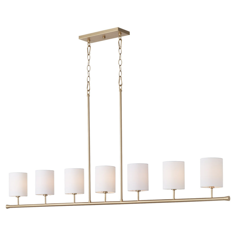 Quorum 647-7-80 Seven Light Linear Chandelier, Aged Brass