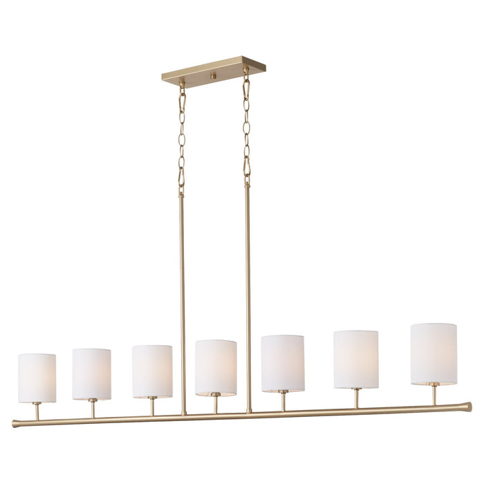 Quorum 647-7-80 Seven Light Linear Chandelier, Aged Brass