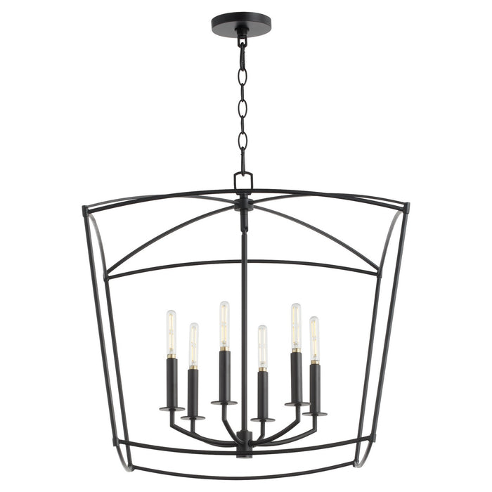 Quorum 6412-6-59 Six Light Pendant, Matte Black