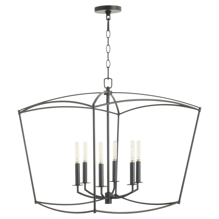 Quorum 6412-6-59 Six Light Pendant, Matte Black