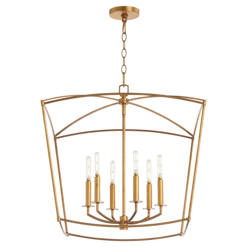 Quorum 6412-6-74 Six Light Pendant, Gold Leaf