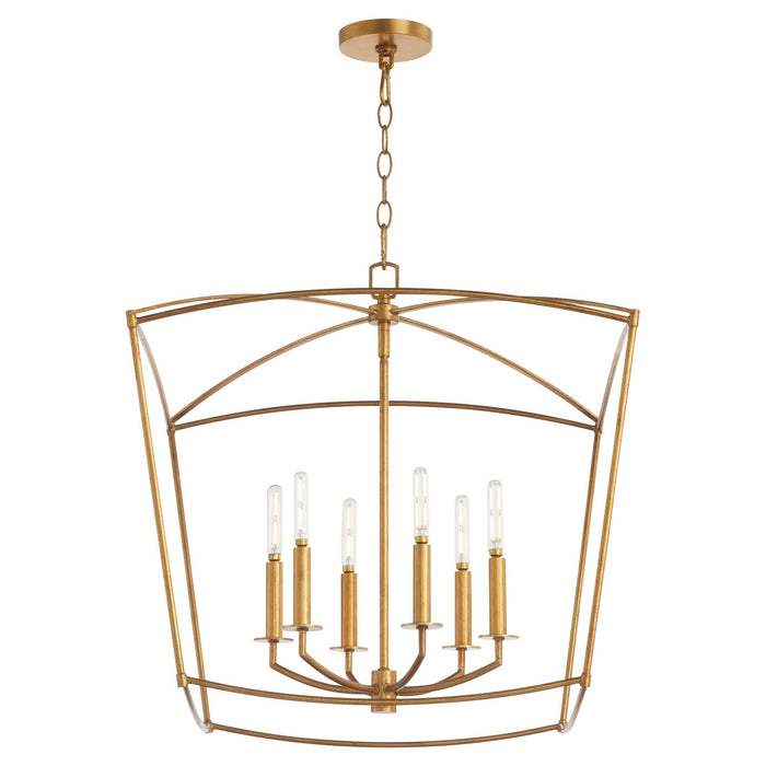 Quorum 6412-6-74 Six Light Pendant, Gold Leaf