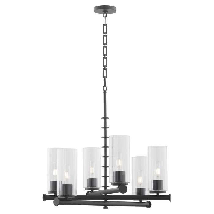 Quorum 641-6-59 Six Light Chandelier, Matte Black
