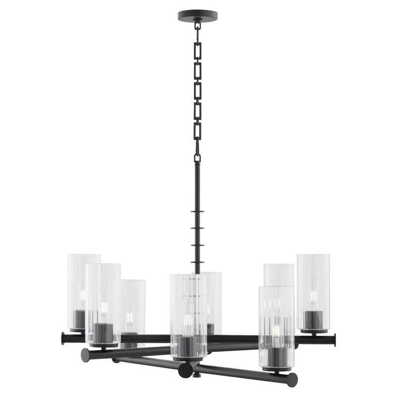Quorum 641-8-59 Eight Light Chandelier, Matte Black