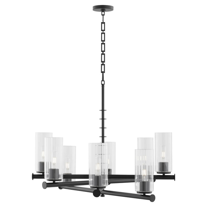 Quorum 641-8-59 Eight Light Chandelier, Matte Black