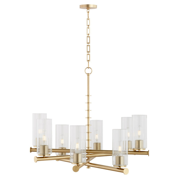 Quorum 641-8-80 Eight Light Chandelier, Aged Brass