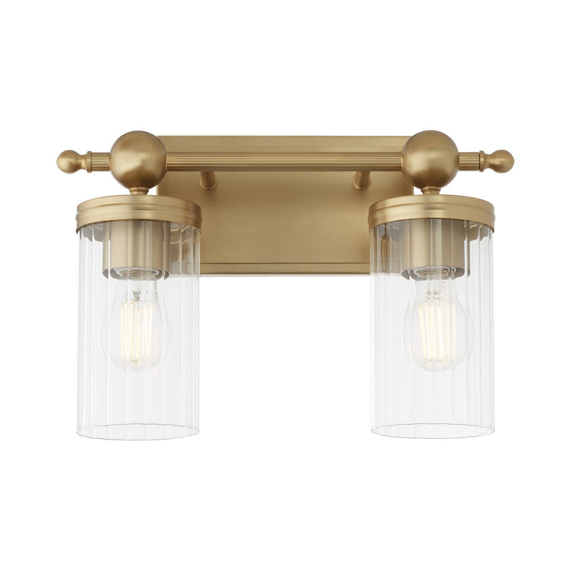 Quorum 560-2-80 Two Light Vanity, Aged Brass