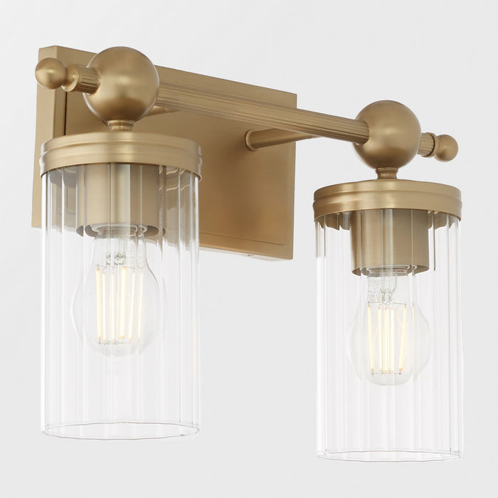 Quorum 560-2-80 Two Light Vanity, Aged Brass