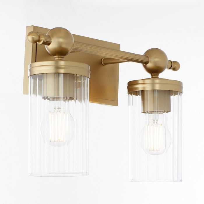 Quorum 560-2-80 Two Light Vanity, Aged Brass