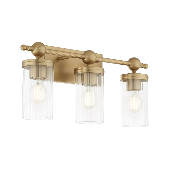 Quorum 560-3-80 Three Light Vanity, Aged Brass
