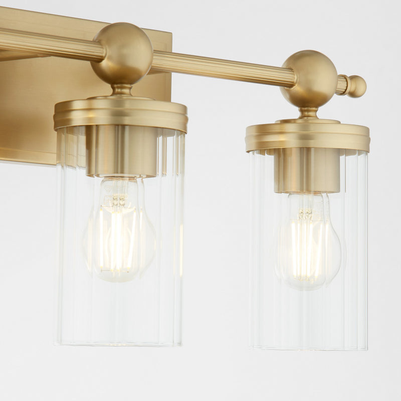 Quorum 560-3-80 Three Light Vanity, Aged Brass