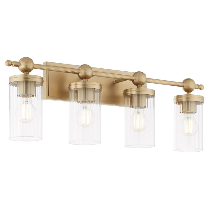 Quorum 560-4-80 Four Light Vanity, Aged Brass