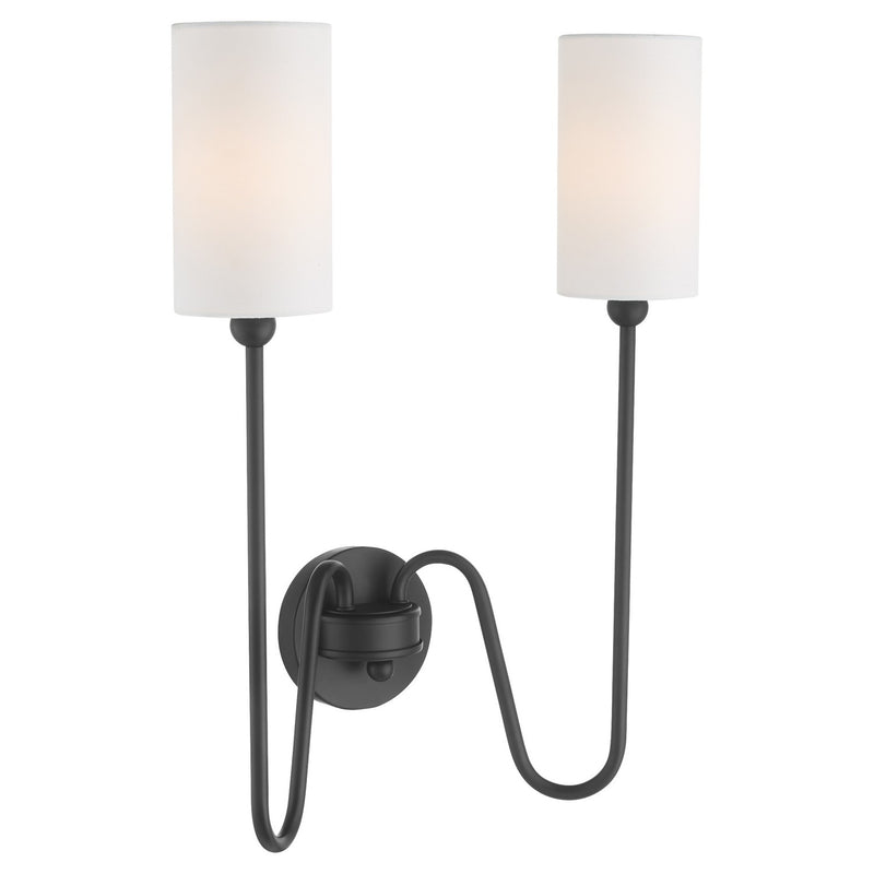 Quorum 597-2-59 Two Light Wall Mount, Matte Black