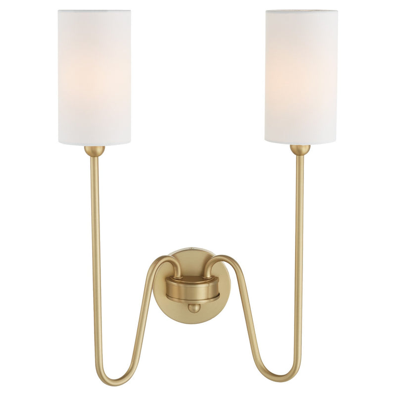 Quorum 597-2-80 Two Light Wall Mount, Aged Brass