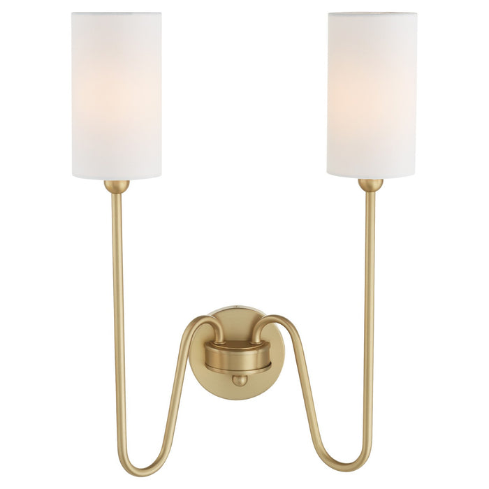 Quorum 597-2-80 Two Light Wall Mount, Aged Brass