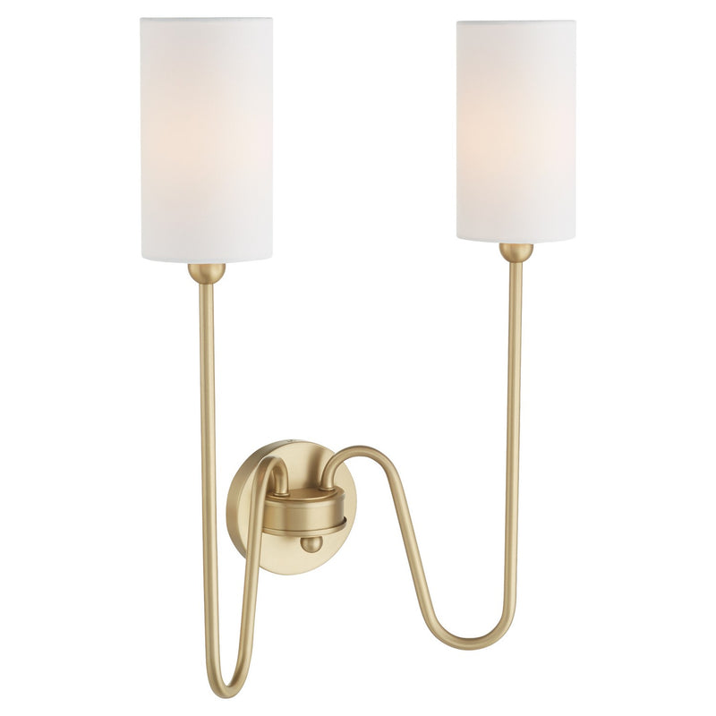 Quorum 597-2-80 Two Light Wall Mount, Aged Brass