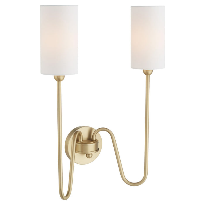 Quorum 597-2-80 Two Light Wall Mount, Aged Brass