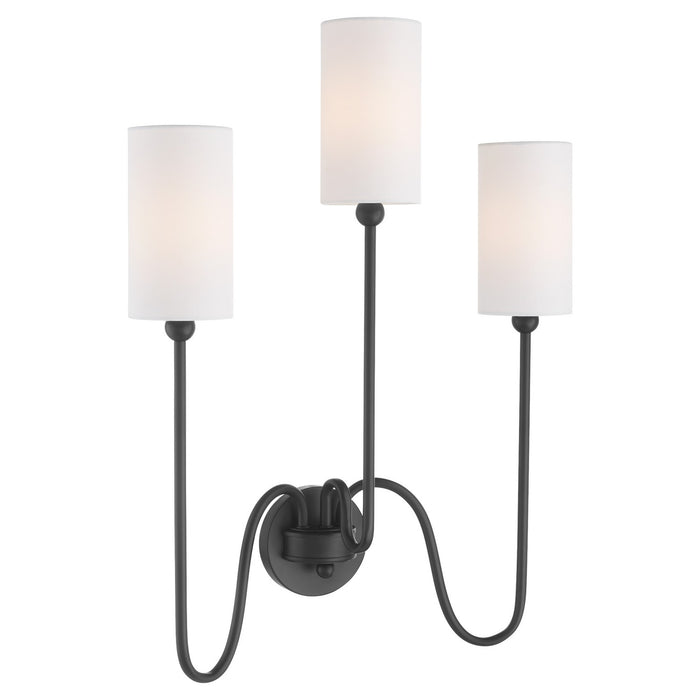 Quorum 597-3-59 Three Light Wall Mount, Matte Black