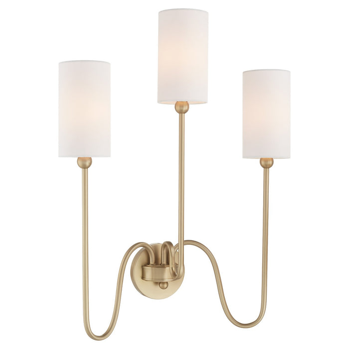 Quorum 597-3-80 Three Light Wall Mount, Aged Brass