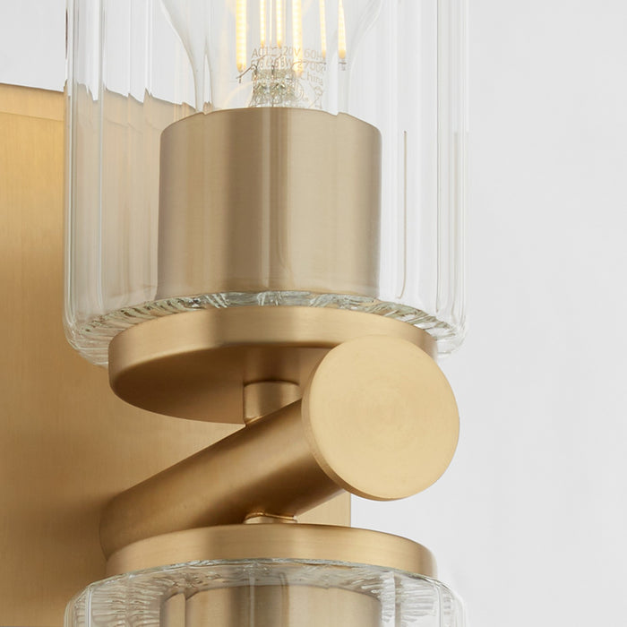 Quorum 540-2-80 Two Light Wall Mount, Aged Brass