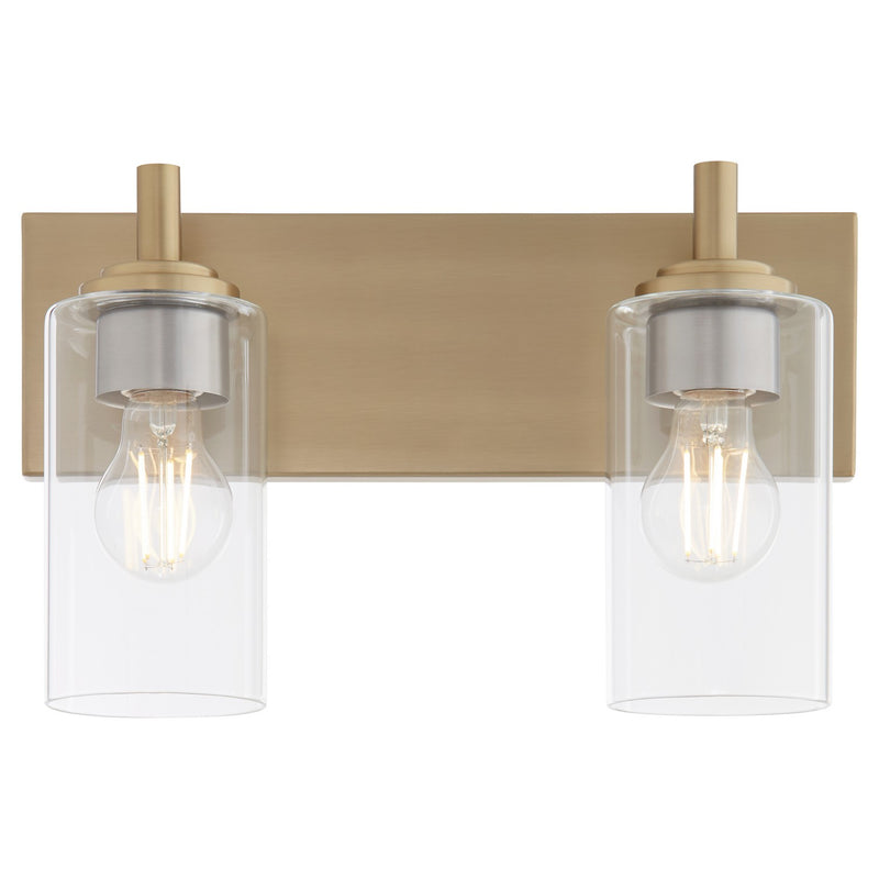 Quorum 5200-2-80 Two Light Vanity, Aged Brass