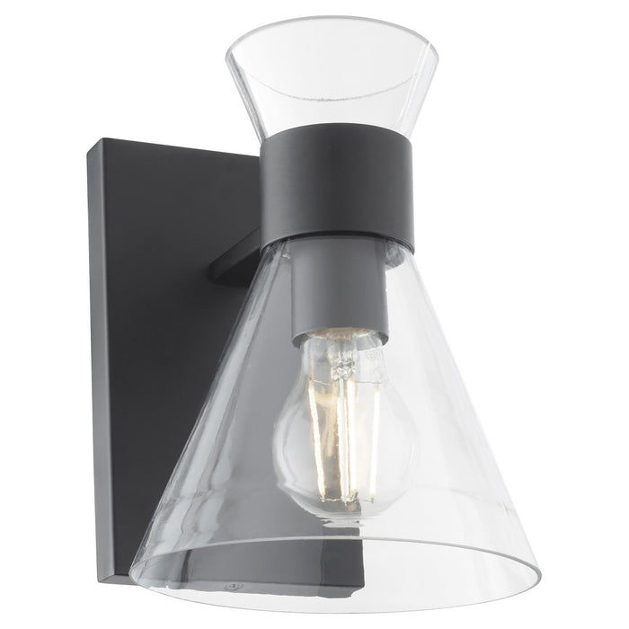 Quorum 5119-1-259 One Light Wall Mount, Matte Black w/ Clear Glass