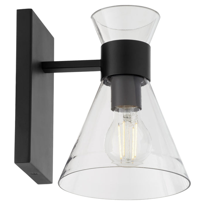 Quorum 5119-1-259 One Light Wall Mount, Matte Black w/ Clear Glass