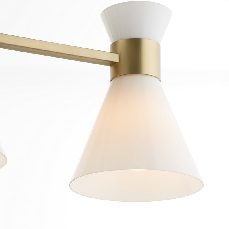 Quorum 5119-1-80 One Light Wall Mount, Aged Brass w/ Gloss Opal