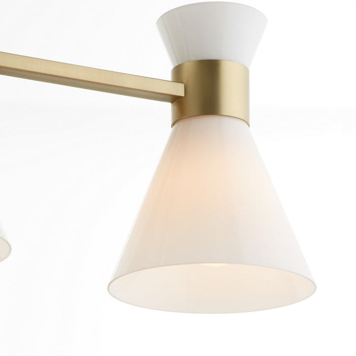 Quorum 5119-1-80 One Light Wall Mount, Aged Brass w/ Gloss Opal