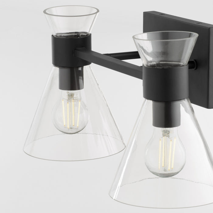 Quorum 5119-2-259 Two Light Vanity, Matte Black w/ Clear Glass