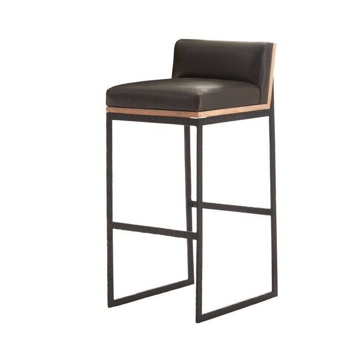 Arteriors 2094 Bar Stool, Graphite Leather