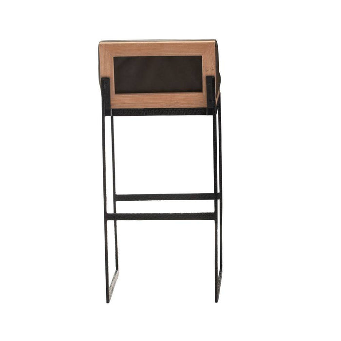 Arteriors 2094 Bar Stool, Graphite Leather