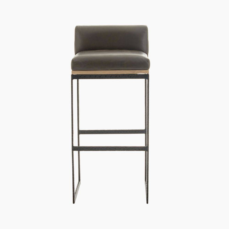 Arteriors 2094 Bar Stool, Graphite Leather