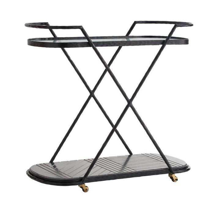 Arteriors 4650 Bar Cart, Blackened Iron