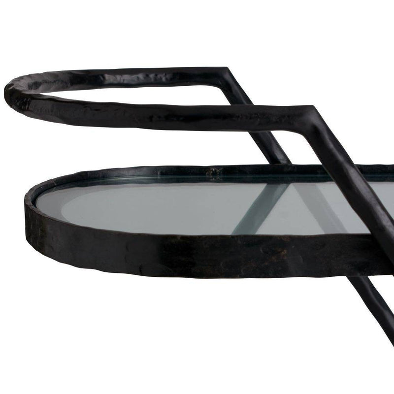 Arteriors 4650 Bar Cart, Blackened Iron