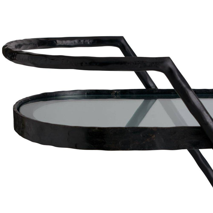 Arteriors 4650 Bar Cart, Blackened Iron