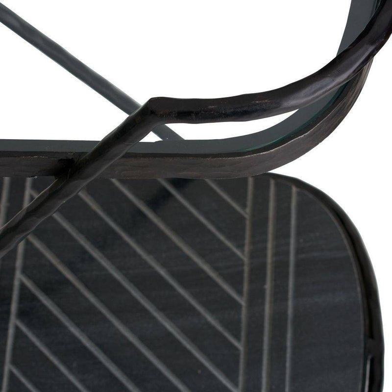 Arteriors 4650 Bar Cart, Blackened Iron