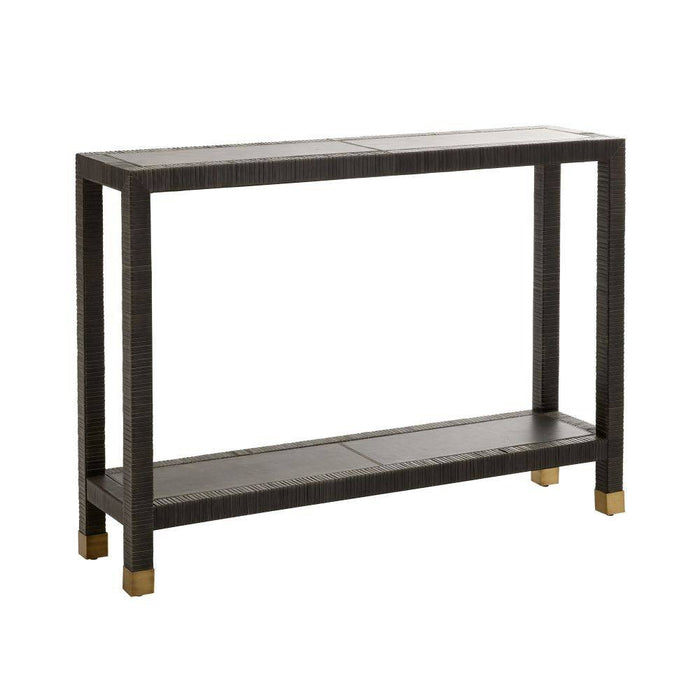 Arteriors 4663 Console, Graphite Leather