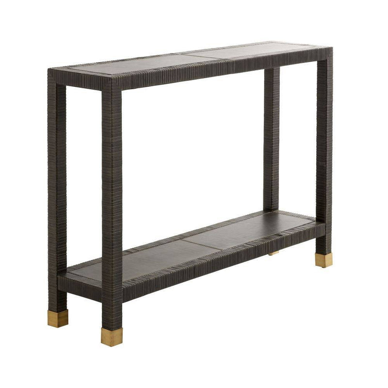 Arteriors 4663 Console, Graphite Leather