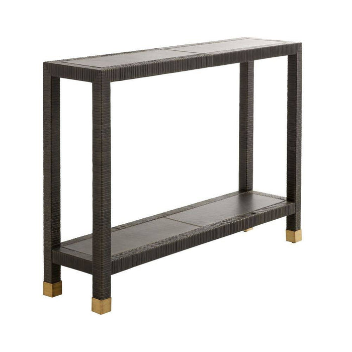 Arteriors 4663 Console, Graphite Leather