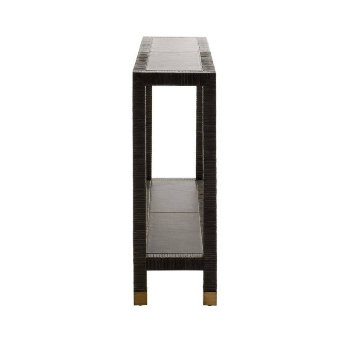 Arteriors 4663 Console, Graphite Leather