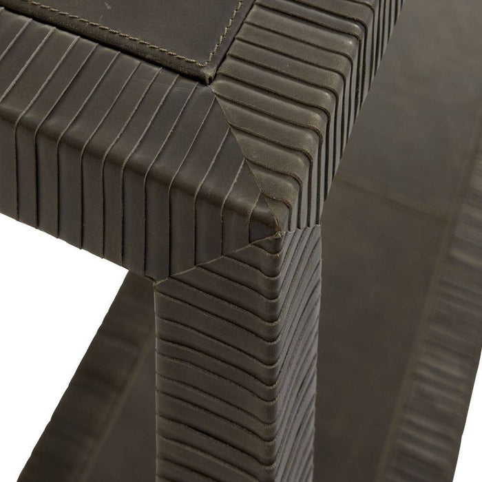Arteriors 4663 Console, Graphite Leather