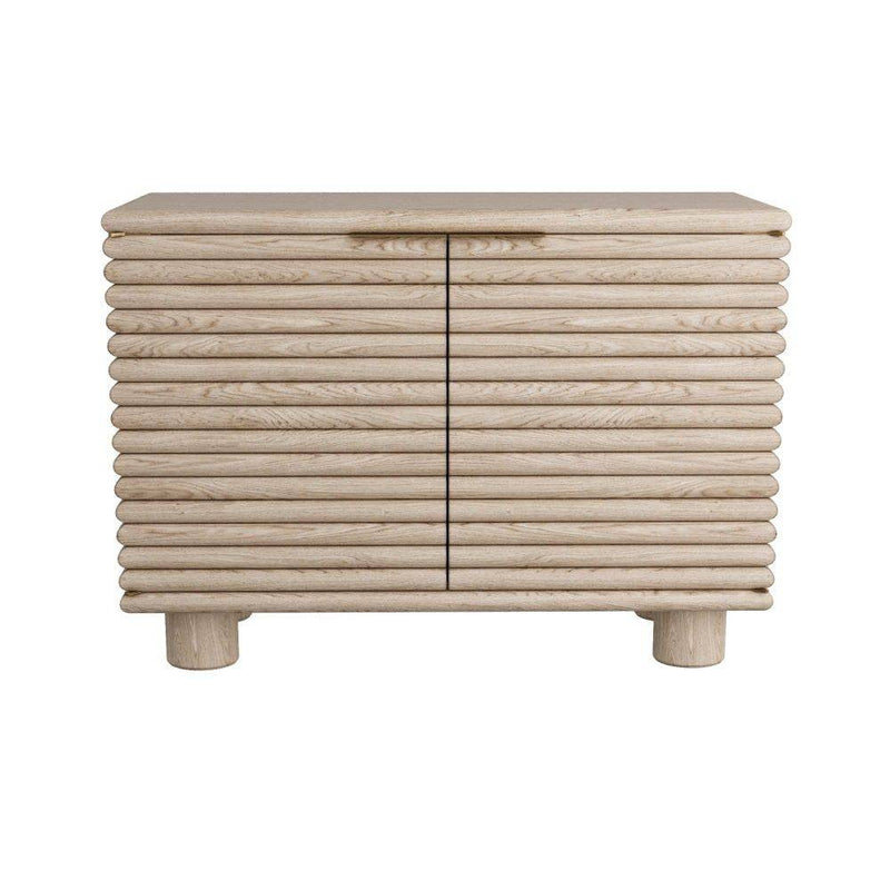 Arteriors 5738 Cabinet, Smoke Oak Veneer/Antique Brass