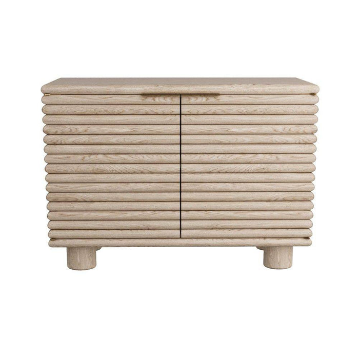 Arteriors 5738 Cabinet, Smoke Oak Veneer/Antique Brass