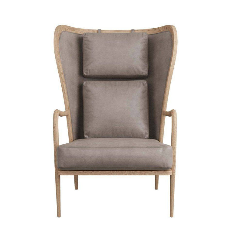 Arteriors 5743 Chair, Smoke Oak/Carbon Leather
