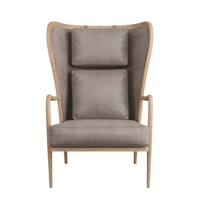Arteriors 5743 Chair, Smoke Oak/Carbon Leather
