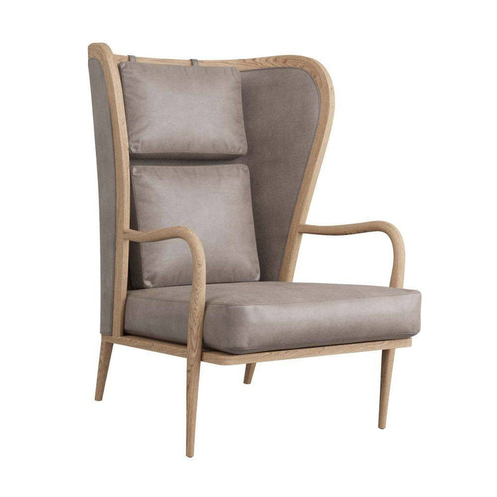 Arteriors 5743 Chair, Smoke Oak/Carbon Leather