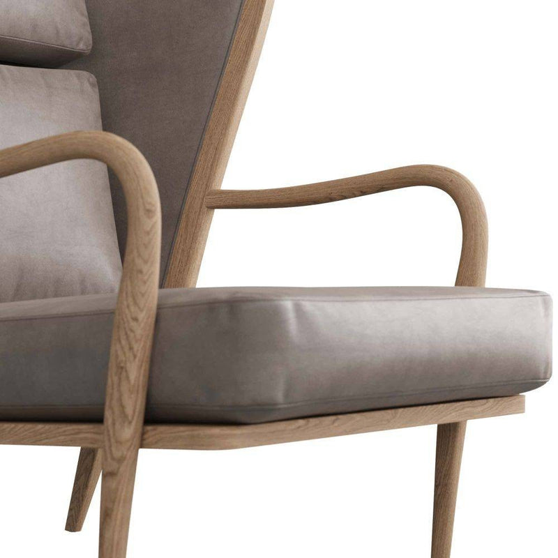 Arteriors 5743 Chair, Smoke Oak/Carbon Leather